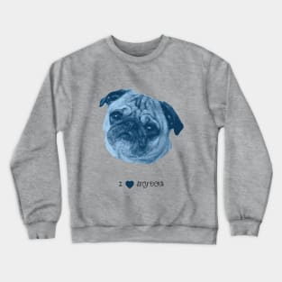 Dogs - Pug blue Crewneck Sweatshirt